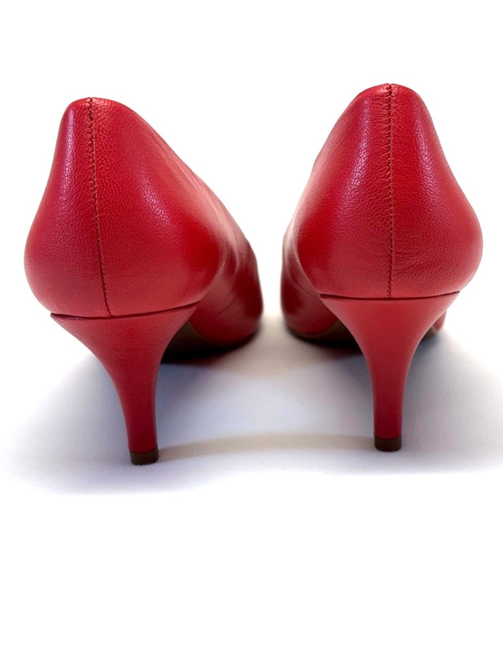 NEW Bandolino Red Genuine Leather Pointed Toe Pumps - 8.5M - Picture 4 of 10